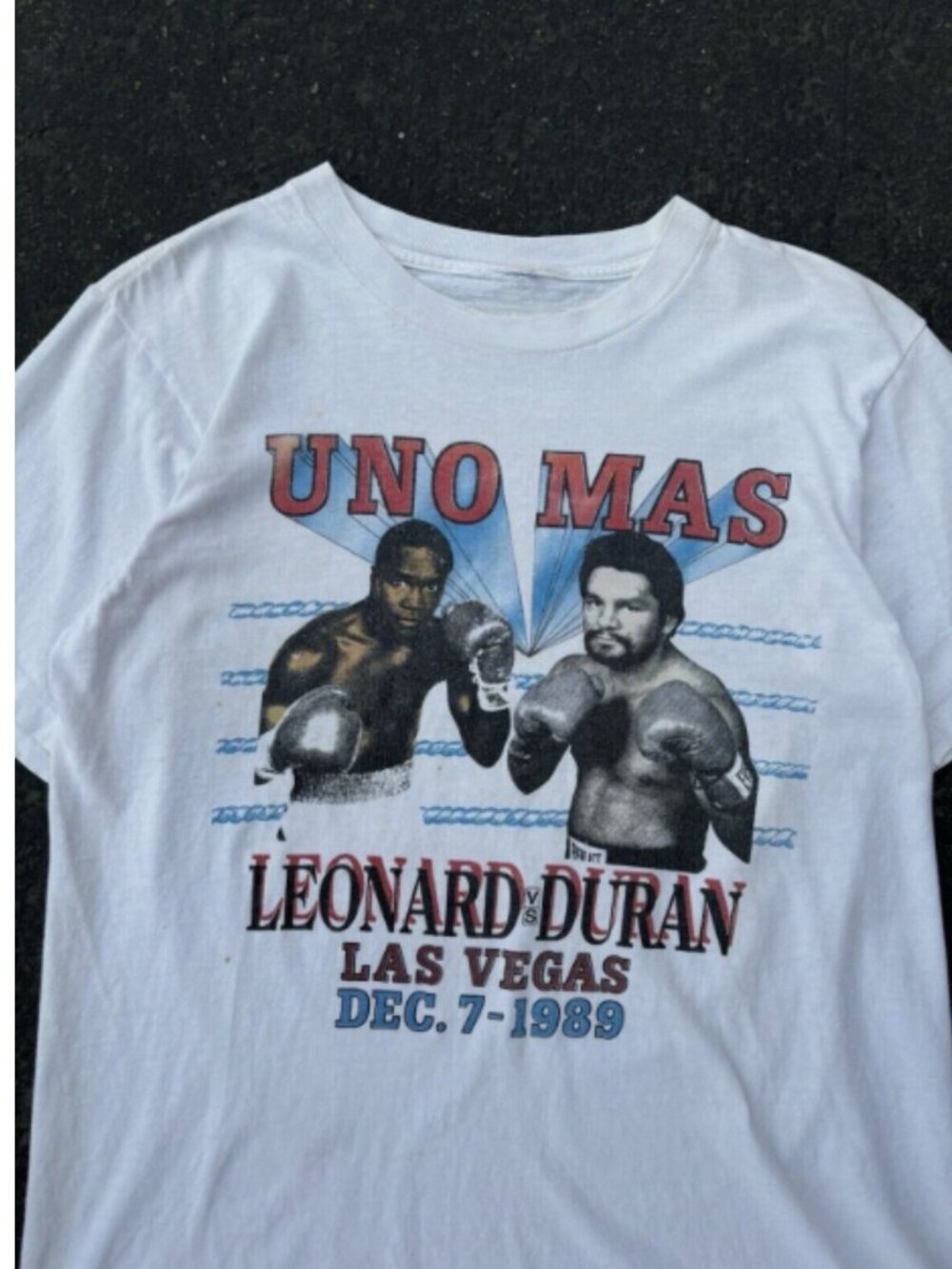 Vintage 1989 Leanard vs Duran Boxing Tee Retro Las Vegas Fight Shirt